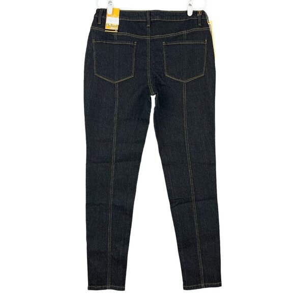 NEW‎ Hybrid Women's Denim Jeans Size 13 Skinny Stretch Buttons Mid Rise Black - Picture 2 of 11